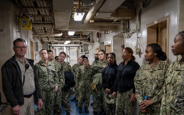 March 11, 2026 -- Sailors visit USNS John Lenthall (TAO 189) before COMFEX