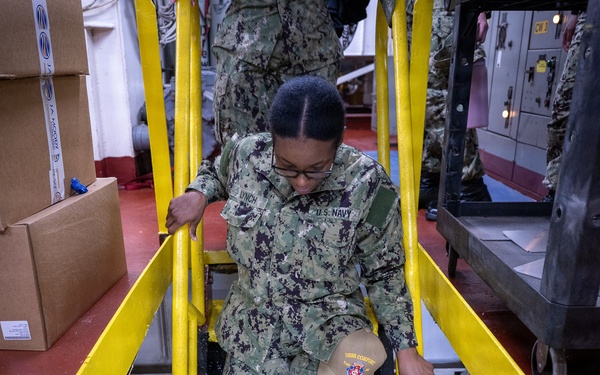 March 11, 2026 -- Sailors visit USNS John Lenthall (TAO 189) before COMFEX