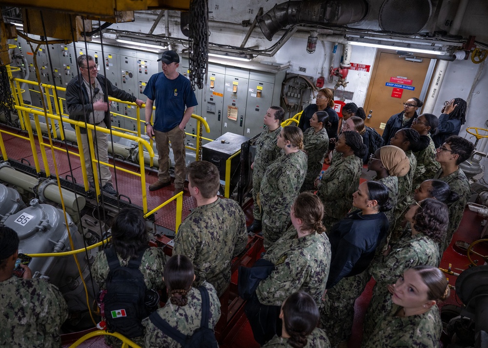 March 11, 2026 -- Sailors visit USNS John Lenthall (TAO 189) before COMFEX