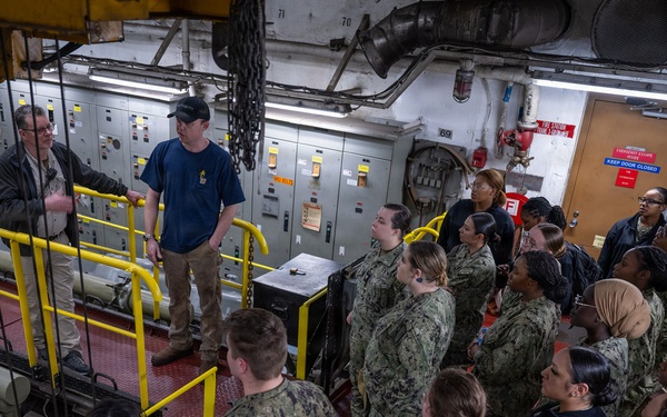 March 11, 2026 -- Sailors visit USNS John Lenthall (TAO 189) before COMFEX