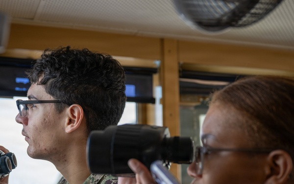 March 11, 2026 -- Sailors visit USNS John Lenthall (TAO 189) before COMFEX