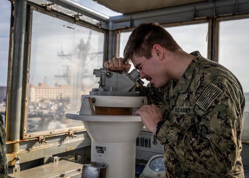 March 11, 2026 -- Sailors visit USNS John Lenthall (TAO 189) before COMFEX