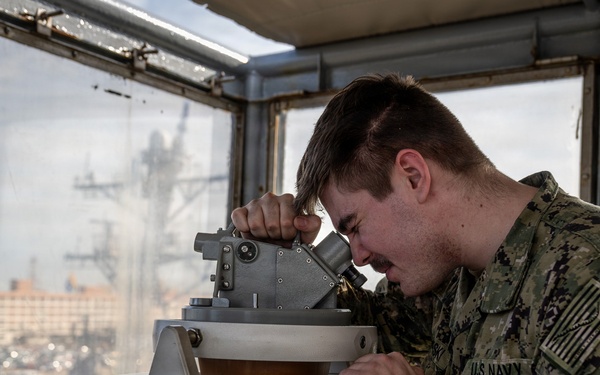 March 11, 2026 -- Sailors visit USNS John Lenthall (TAO 189) before COMFEX