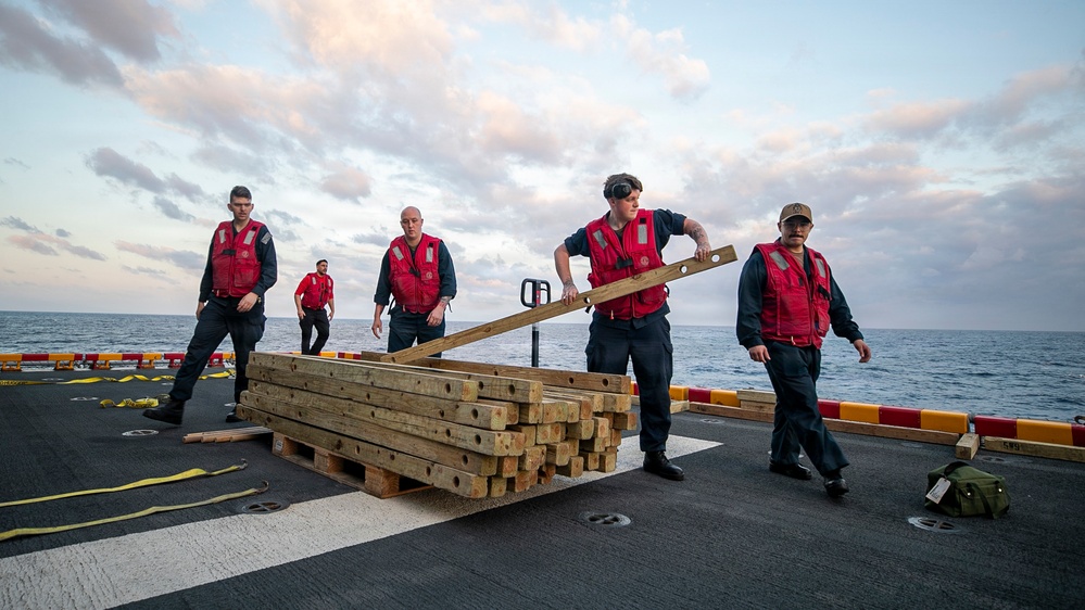 USS Tripoli Conducts Live-Fire Evolution