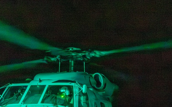 Night Flight Operations Conducted in the East China Sea by USS Dewey