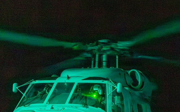 Night Flight Operations Conducted in the East China Sea by USS Dewey