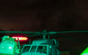 Night Flight Operations Conducted in the East China Sea by USS Dewey