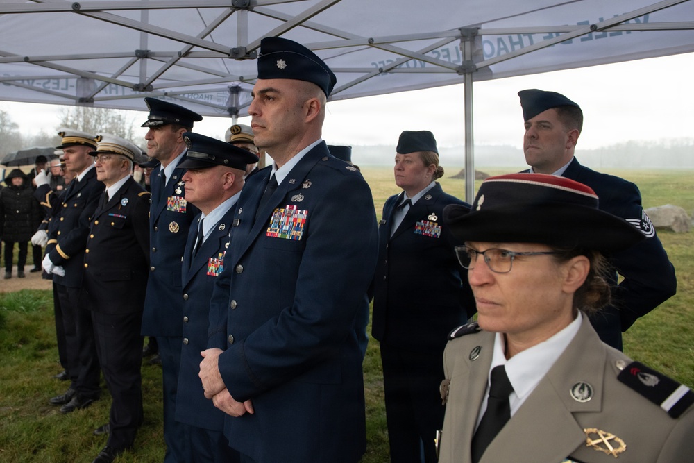 Massachusetts National Guardsmen, French students honor fallen WWII Airman, Master Sgt. Thomas Pop Virnelli