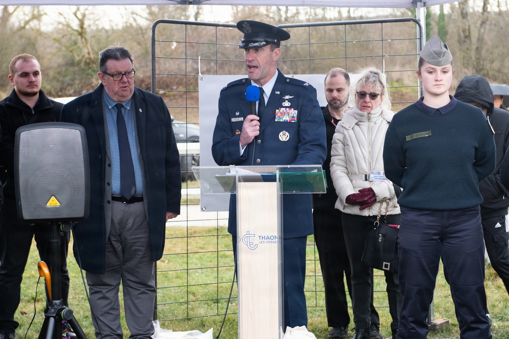 Massachusetts National Guardsmen, French students honor fallen WWII Airman, Master Sgt. Thomas Pop Virnelli