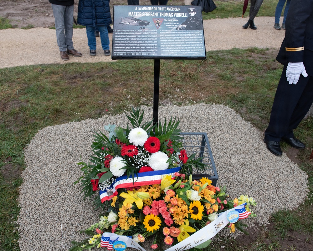 Massachusetts National Guardsmen, French students honor fallen WWII Airman, Master Sgt. Thomas Pop Virnelli