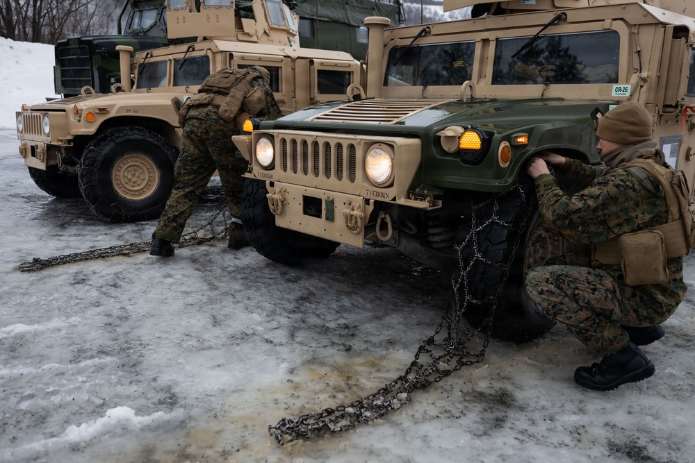 CORE 26| Reserve Marines Conduct Convoy Operations to the Swedish Border for Exercise Cold Response 26