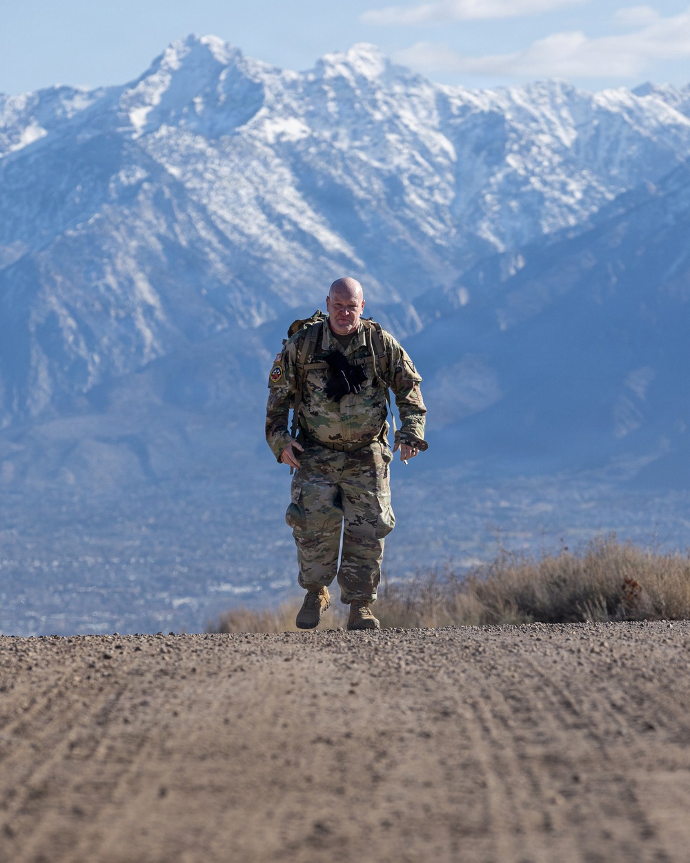 Utah National Guard Soldiers ruck march during Best Warrior Competition