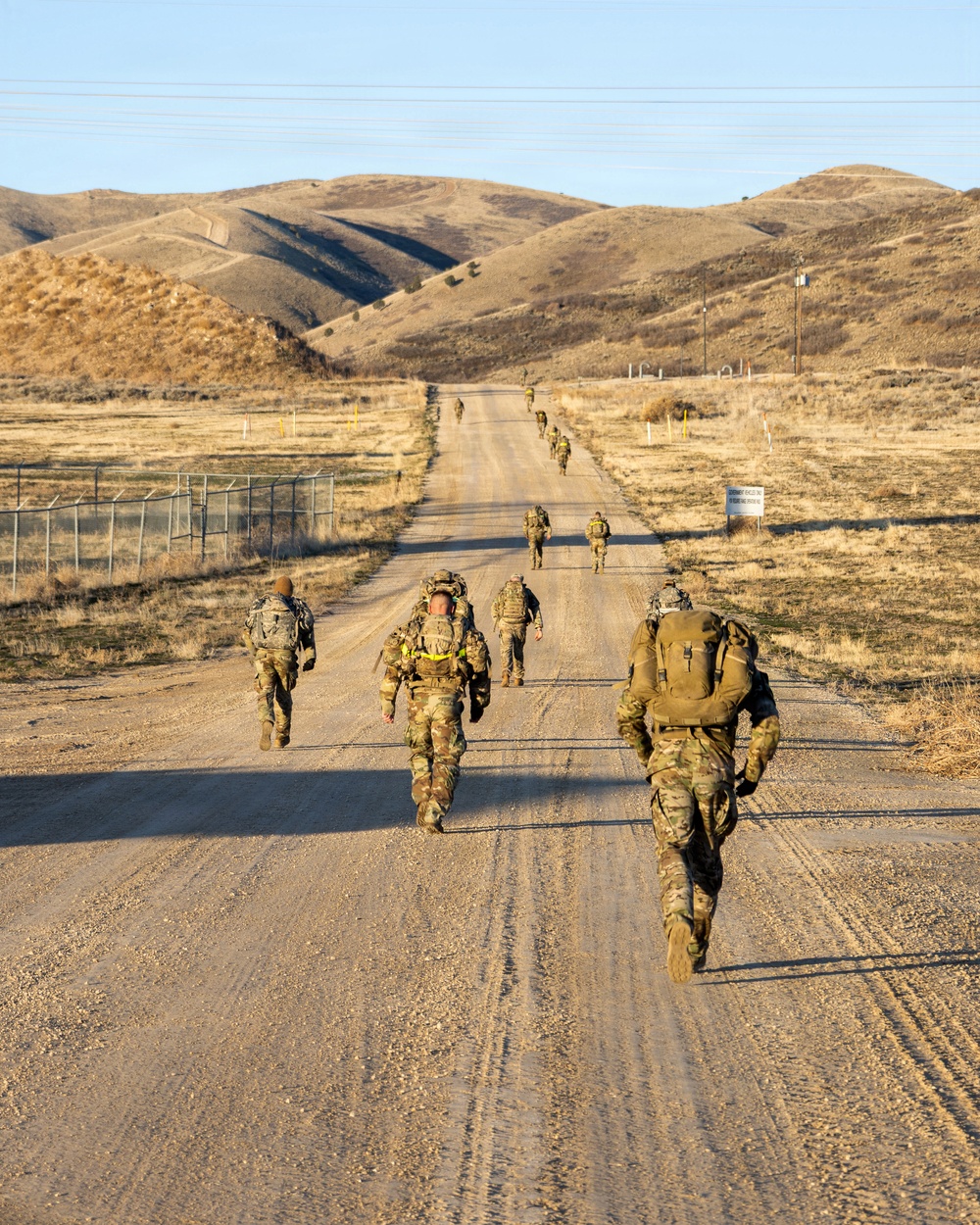 Utah National Guard Soldiers ruck march during Best Warrior Competition
