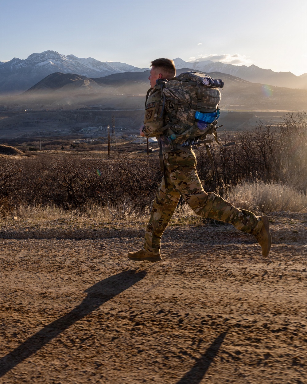 Utah National Guard Soldiers ruck march during Best Warrior Competition