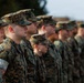 Marines aboard Quantico attend a Battalion Brief