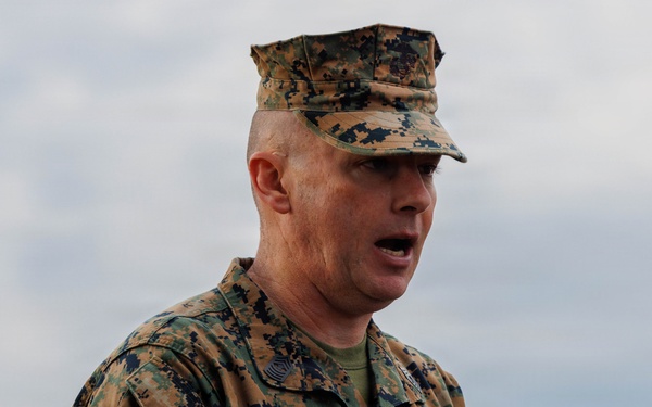 Marines aboard Quantico attend a Battalion Brief