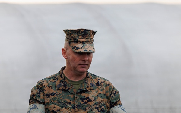 Marines aboard Quantico attend a Battalion Brief