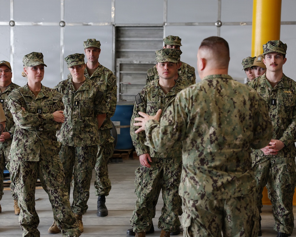 Rear Adm. Benjamin R. Nicholson tours USNS Cody