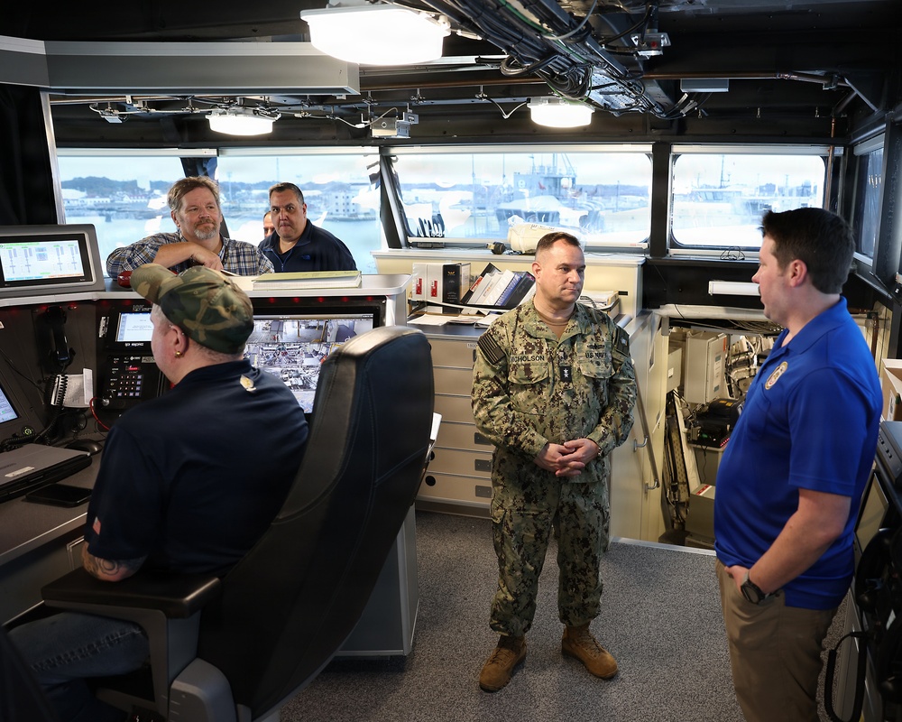 Rear Adm. Benjamin R. Nicholson tours USNS Cody