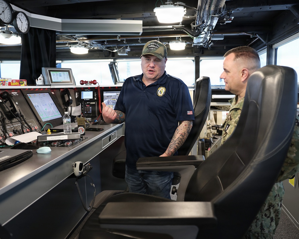 Rear Adm. Benjamin R. Nicholson tours USNS Cody