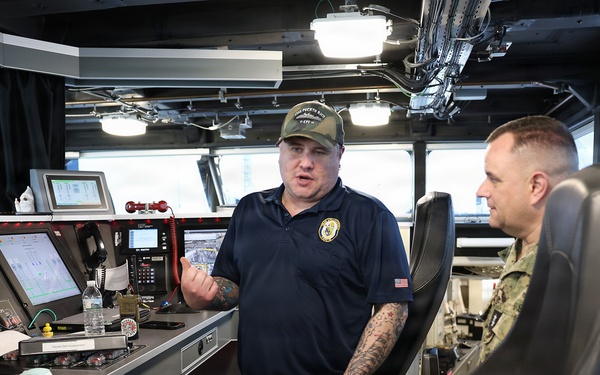 Rear Adm. Benjamin R. Nicholson tours USNS Cody