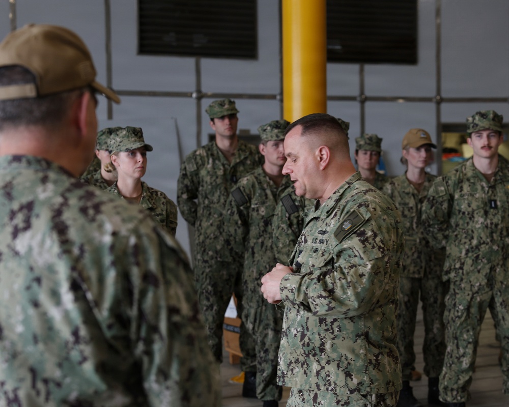 Rear Adm. Benjamin R. Nicholson tours USNS Cody