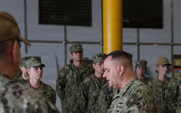 Rear Adm. Benjamin R. Nicholson tours USNS Cody