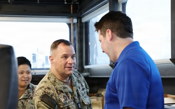 Rear Adm. Benjamin R. Nicholson tours USNS Cody