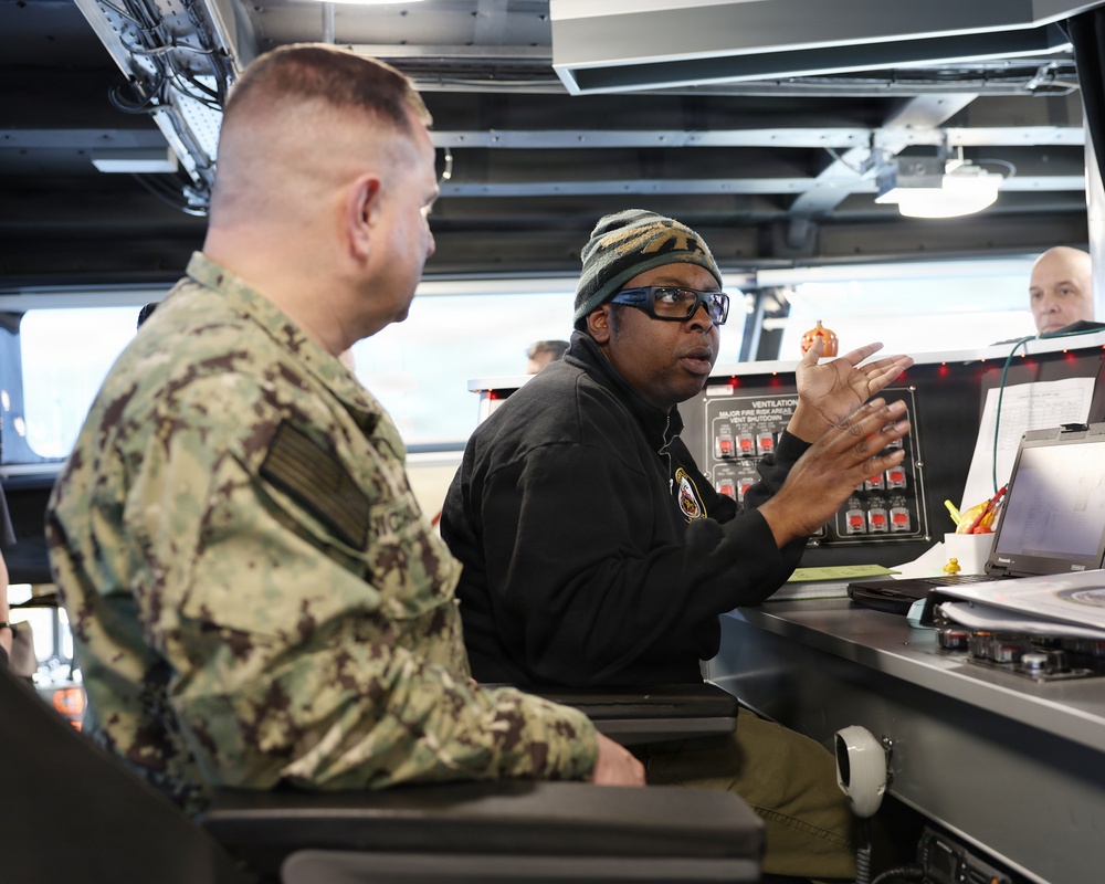 Rear Adm. Benjamin R. Nicholson tours USNS Cody