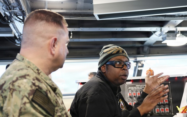 Rear Adm. Benjamin R. Nicholson tours USNS Cody