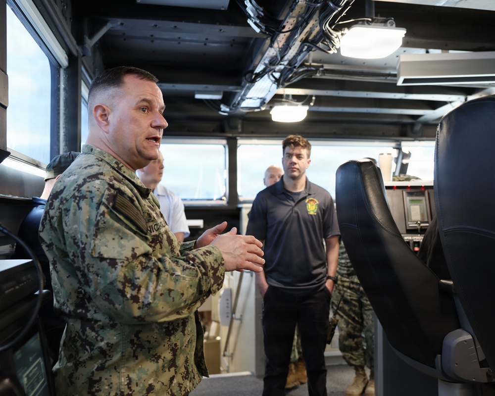 Rear Adm. Benjamin R. Nicholson tours USNS Cody