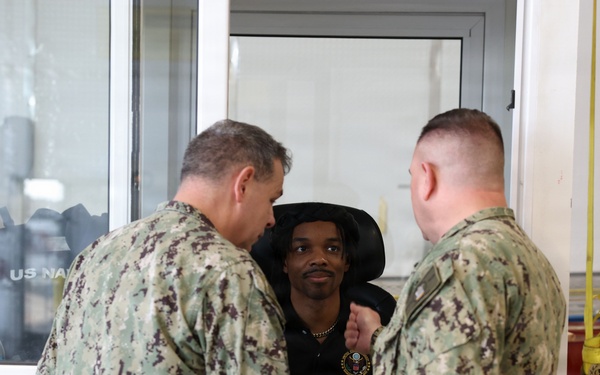 Rear Adm. Benjamin R. Nicholson tours USNS Cody