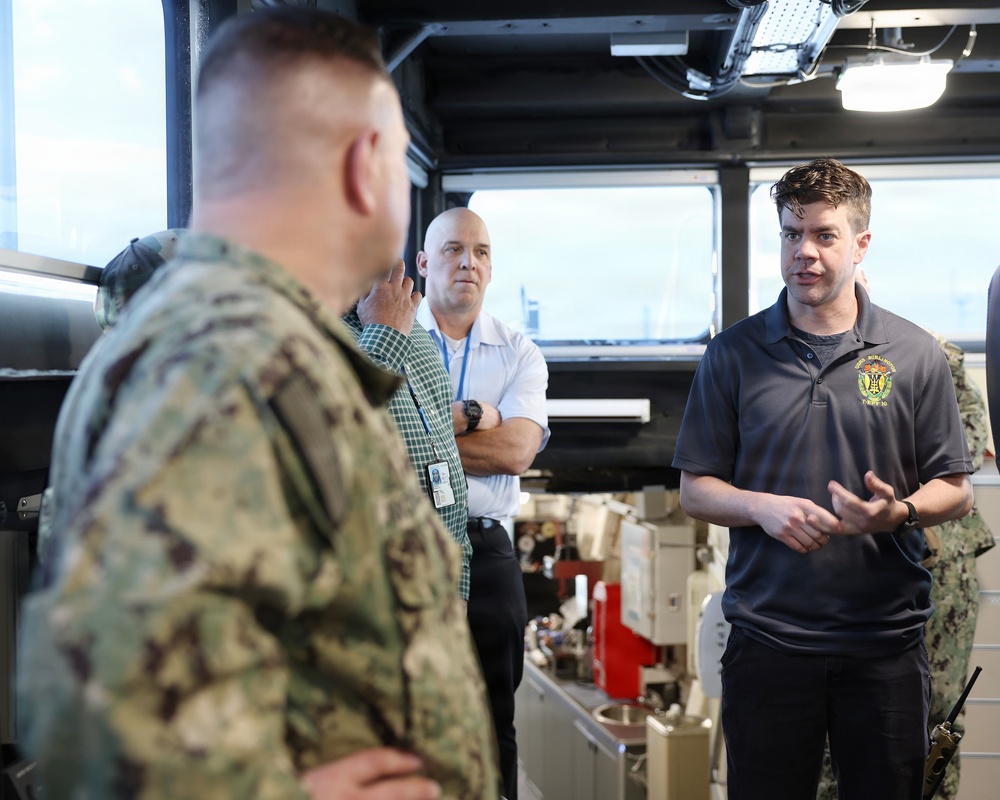 Rear Adm. Benjamin R. Nicholson tours USNS Cody