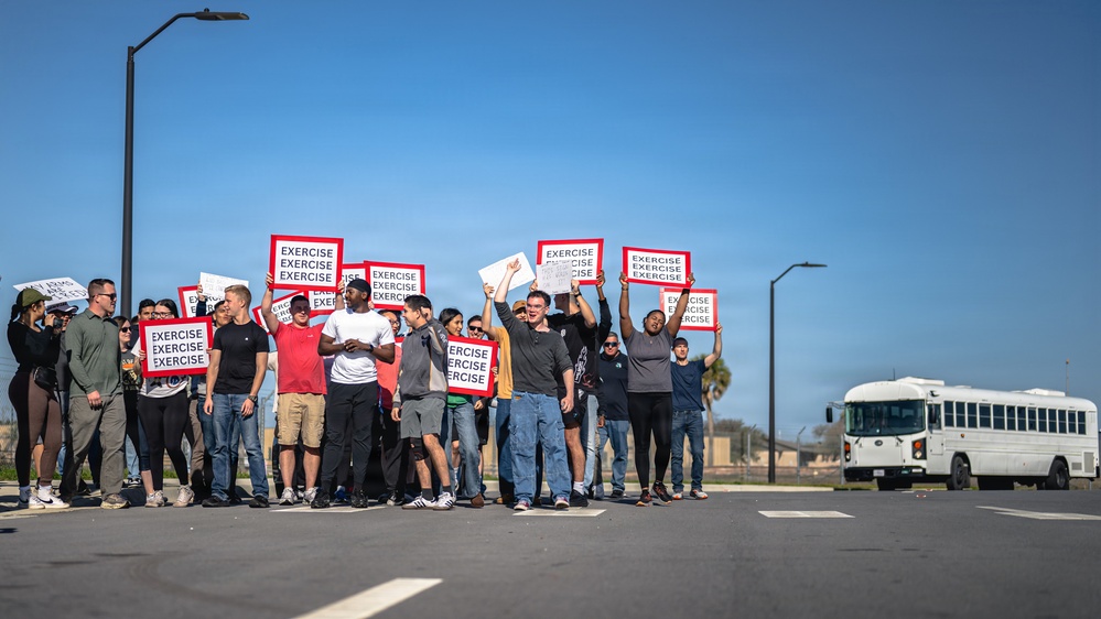 325th SFS, CES responds to simulated protest during Noble Panther 26-4