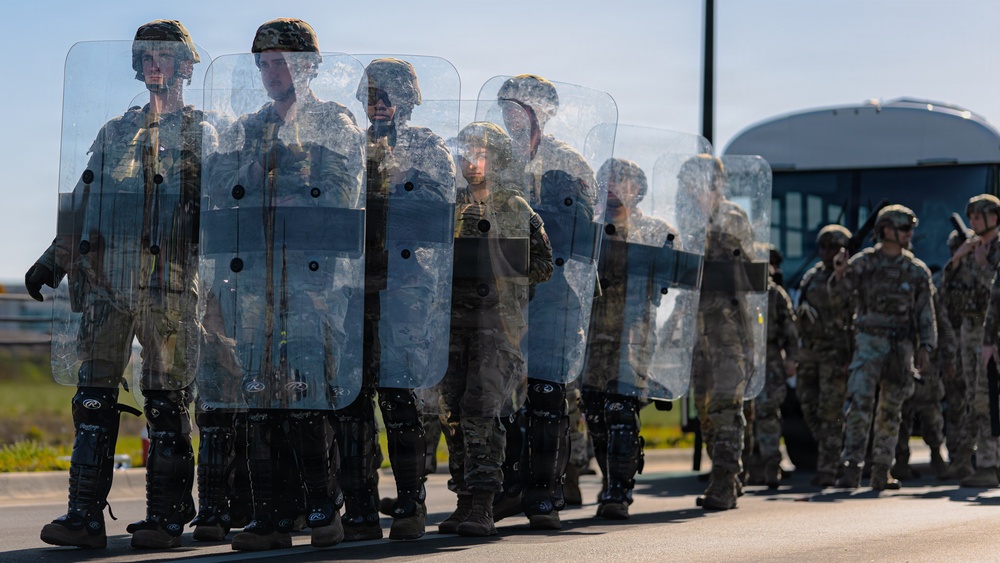 325th SFS, CES responds to simulated protest during Noble Panther 26-4