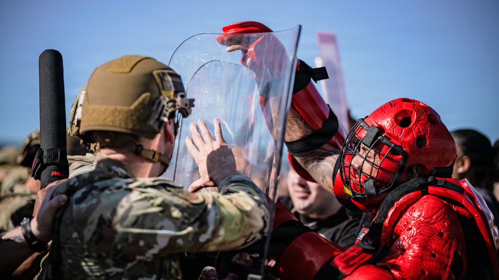 325th SFS, CES responds to simulated protest during Noble Panther 26-4