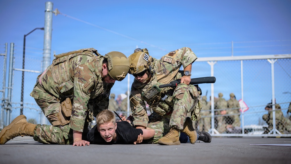 325th SFS, CES responds to simulated protest during Noble Panther 26-4