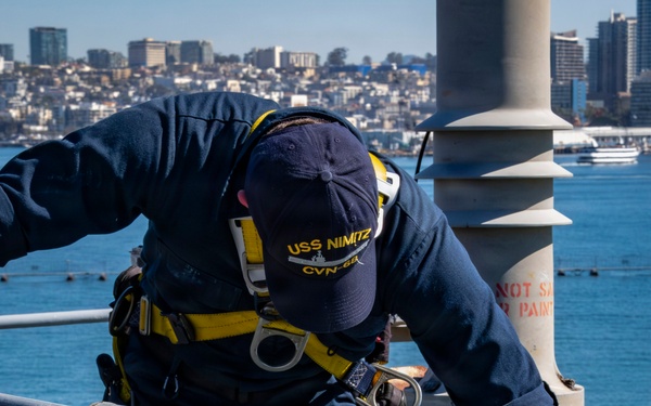 Nimitz Sailor Performs Preservation