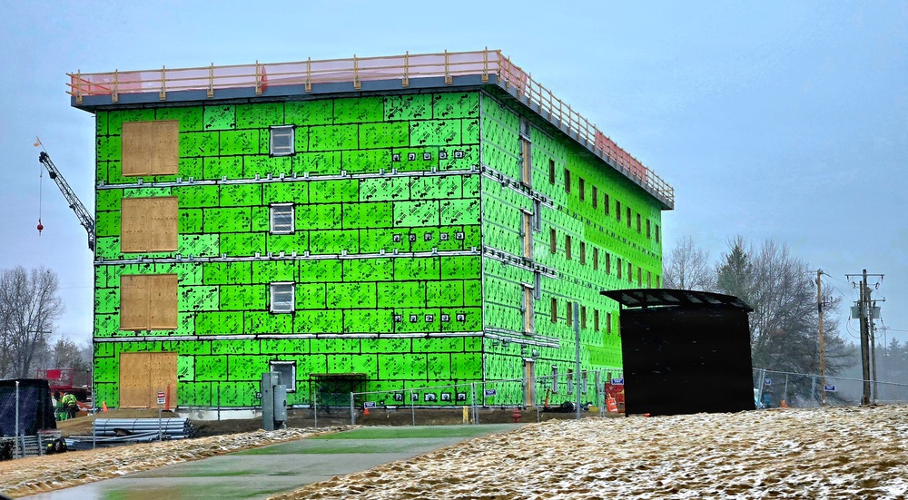 March 2026 construction operations for fiscal year 2024-funded $55.75 million Collective Training Officers Quarters Project at Fort McCoy