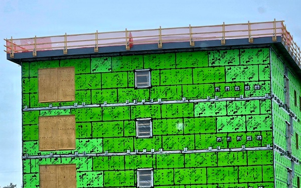 March 2026 construction operations for fiscal year 2024-funded $55.75 million Collective Training Officers Quarters Project at Fort McCoy