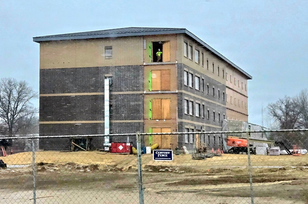 March 2026 construction operations for fiscal year 2024-funded $55.75 million Collective Training Officers Quarters Project at Fort McCoy