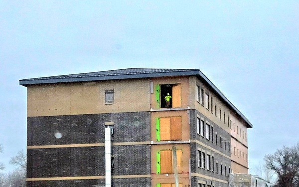 March 2026 construction operations for fiscal year 2024-funded $55.75 million Collective Training Officers Quarters Project at Fort McCoy