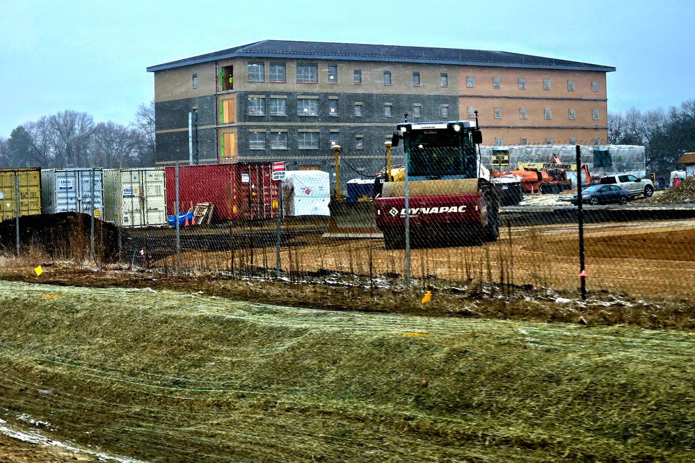 March 2026 construction operations for fiscal year 2024-funded $55.75 million Collective Training Officers Quarters Project at Fort McCoy