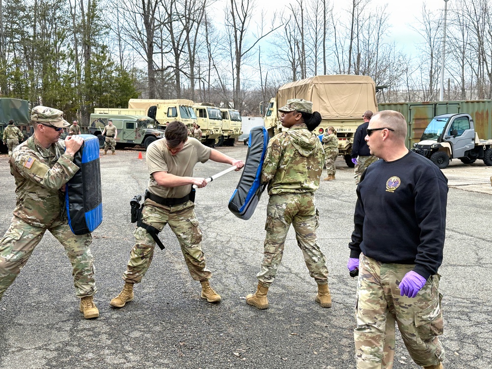 Soldiers assigned to the 1st Battalion, 178th Field Artillery Regiment conducted Oleoresin Capsicum (OC) spray certification training at Davison Army Airfield, Fort Belvoir, Feb. 22–27