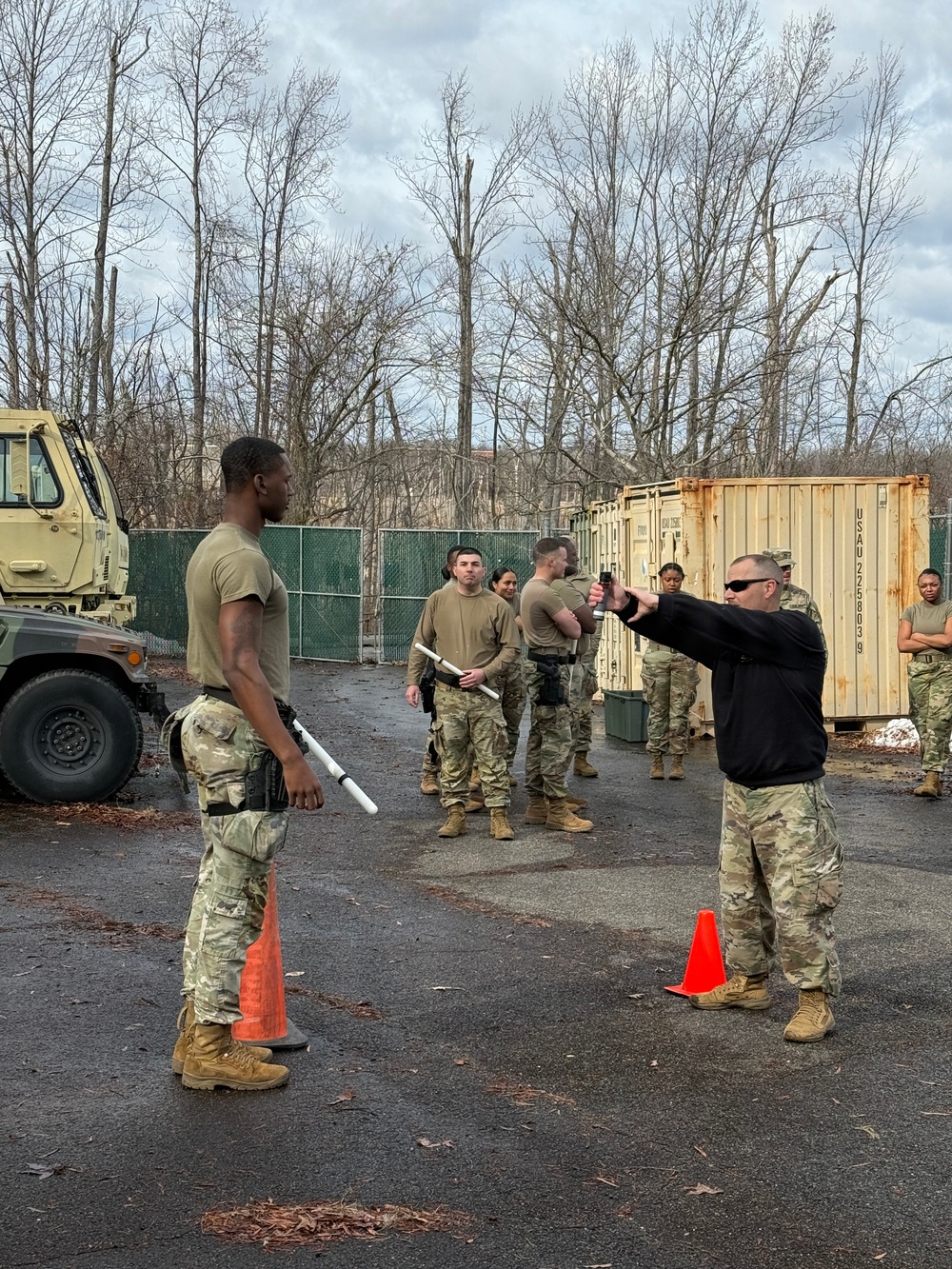 Soldiers assigned to the 1st Battalion, 178th Field Artillery Regiment conducted Oleoresin Capsicum (OC) spray certification training at Davison Army Airfield, Fort Belvoir, Feb. 22–27