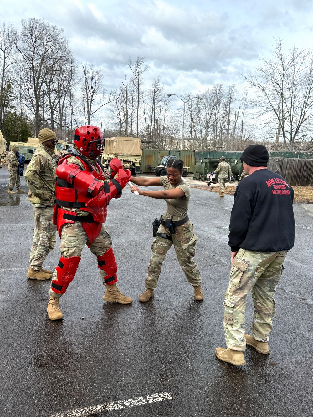 Soldiers assigned to the 1st Battalion, 178th Field Artillery Regiment conducted Oleoresin Capsicum (OC) spray certification training at Davison Army Airfield, Fort Belvoir, Feb. 22–27