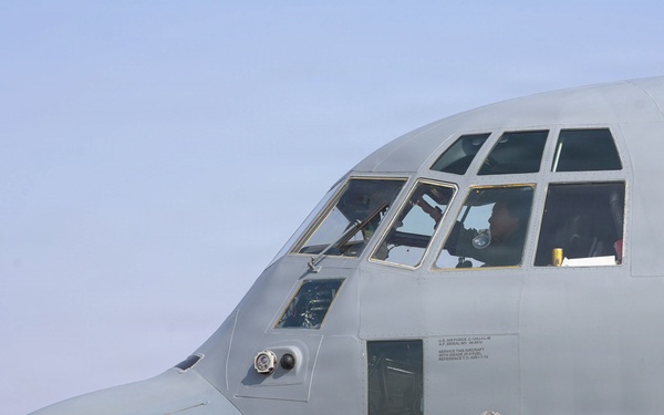 Aircrew prepares aircraft for simulated patient transport mission