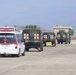 Medical convoy departs airfield during training scenario
