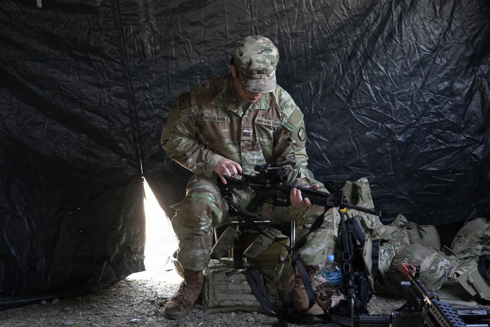 Conducting weapons check during logistics support site training