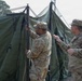 Soldiers assemble command tents during logistics exercise